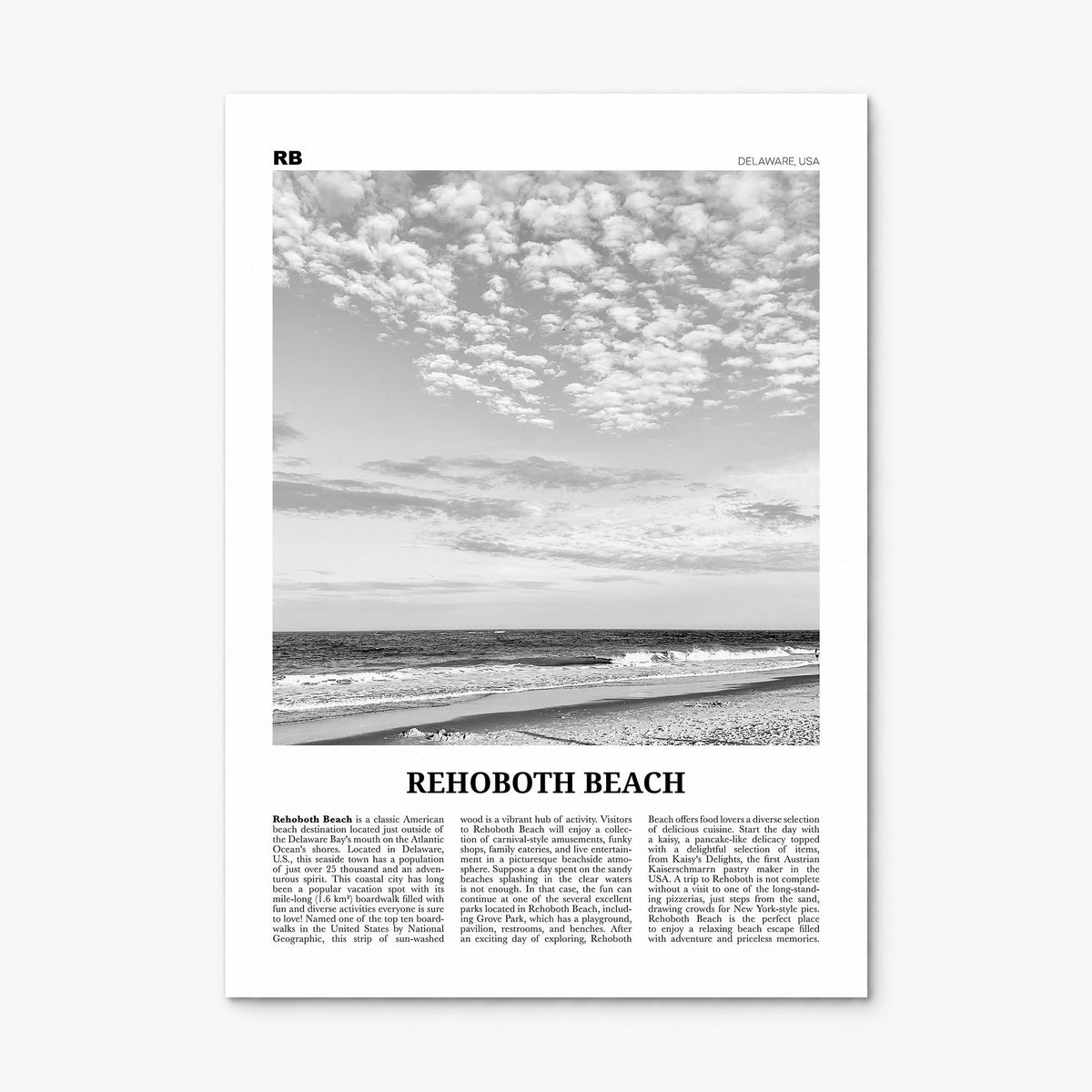 Rehoboth Beach Newspaper Poster, print only (unframed)