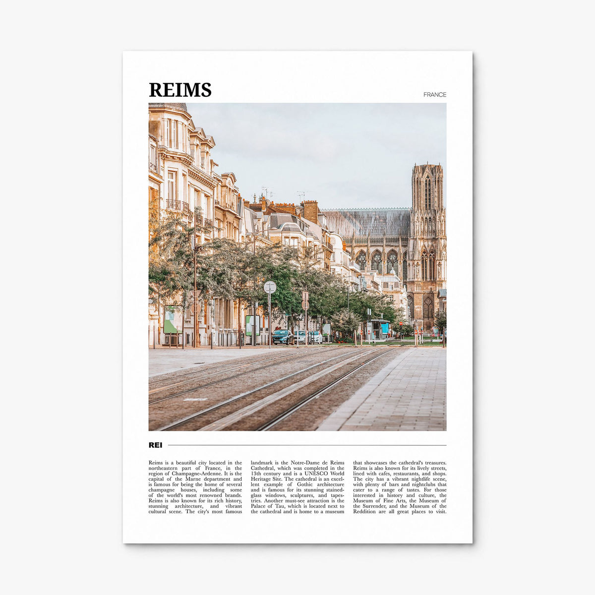 Reims Travel Poster, print only (unframed)