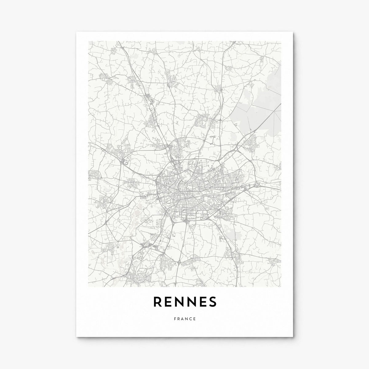 Rennes Map Poster, print only (unframed)