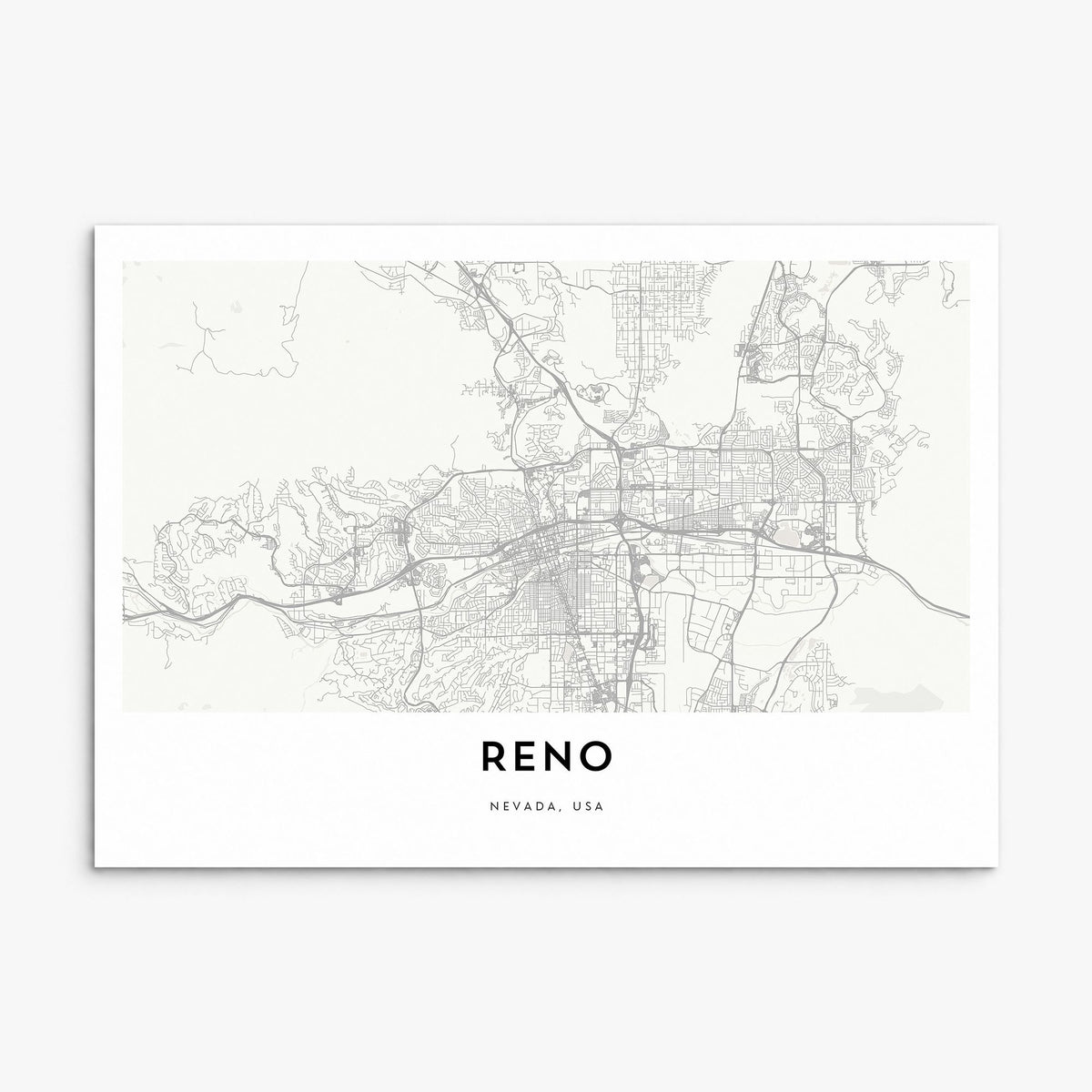Reno Map Poster, print only (unframed)