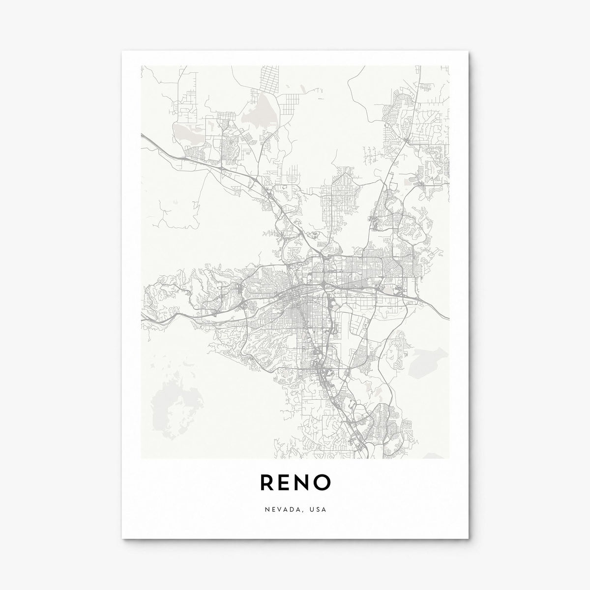 Reno Map Poster, print only (unframed)