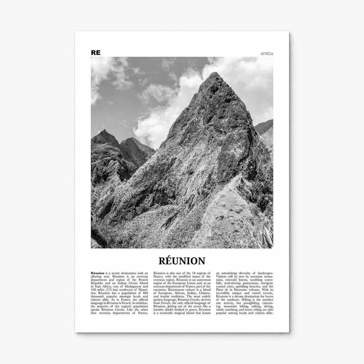 Réunion Newspaper Poster, print only (unframed)