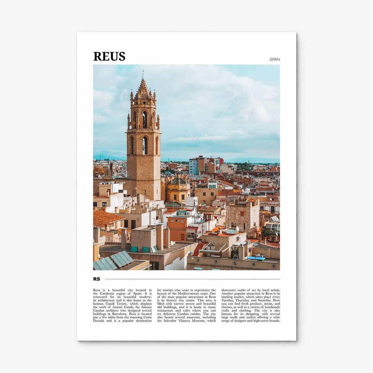 Reus Travel Poster, print only (unframed)
