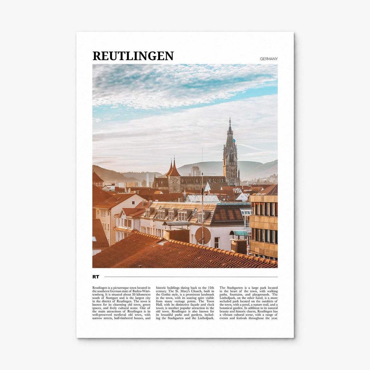 Reutlingen Travel Poster, print only (unframed)