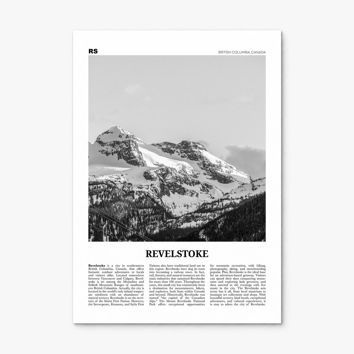 Revelstoke Newspaper Poster, print only (unframed)
