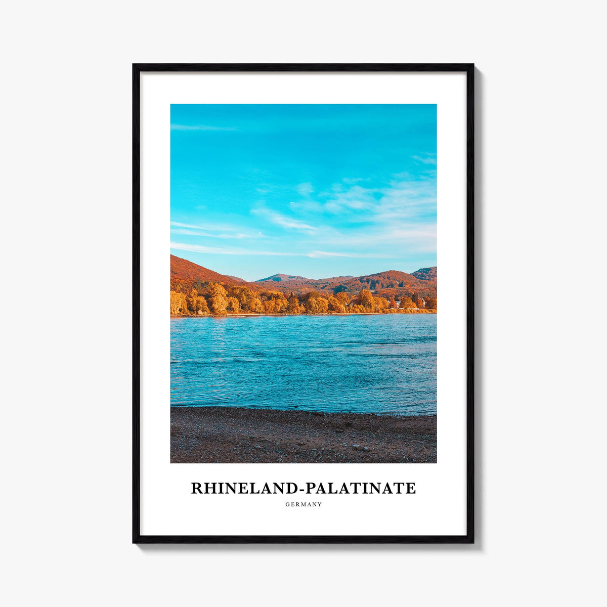 Rhineland-Palatinate colorful classic poster of Germany – vertical wall art, unframed print shown in interior mockup