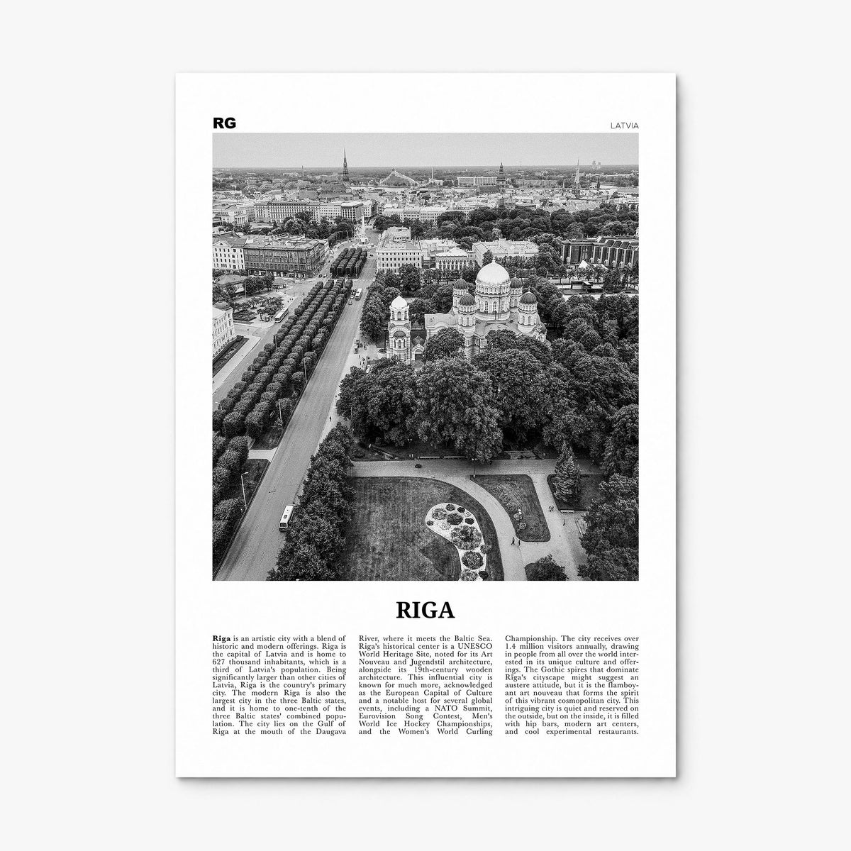 Riga Newspaper Poster, print only (unframed)