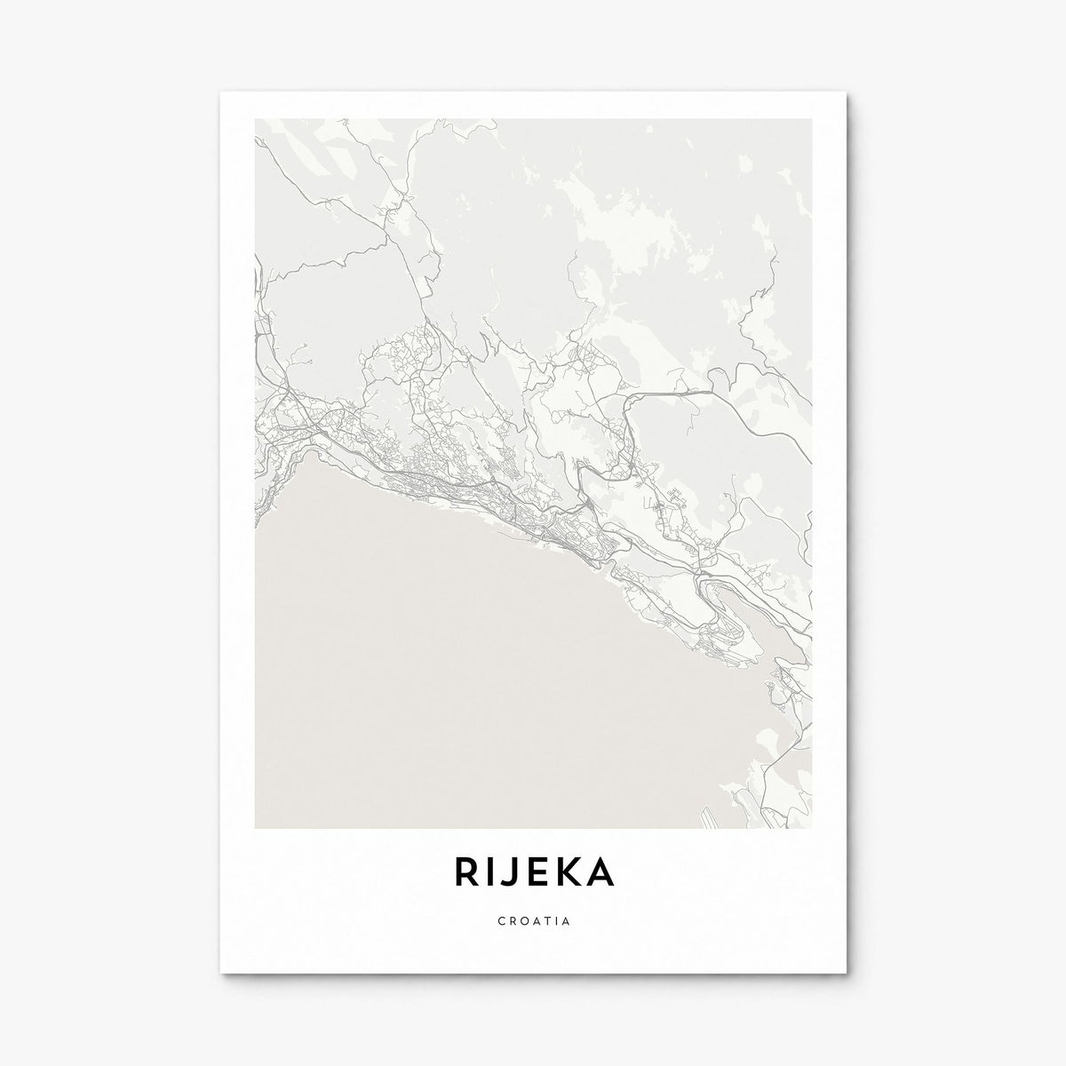 Rijeka Map Poster, print only (unframed)