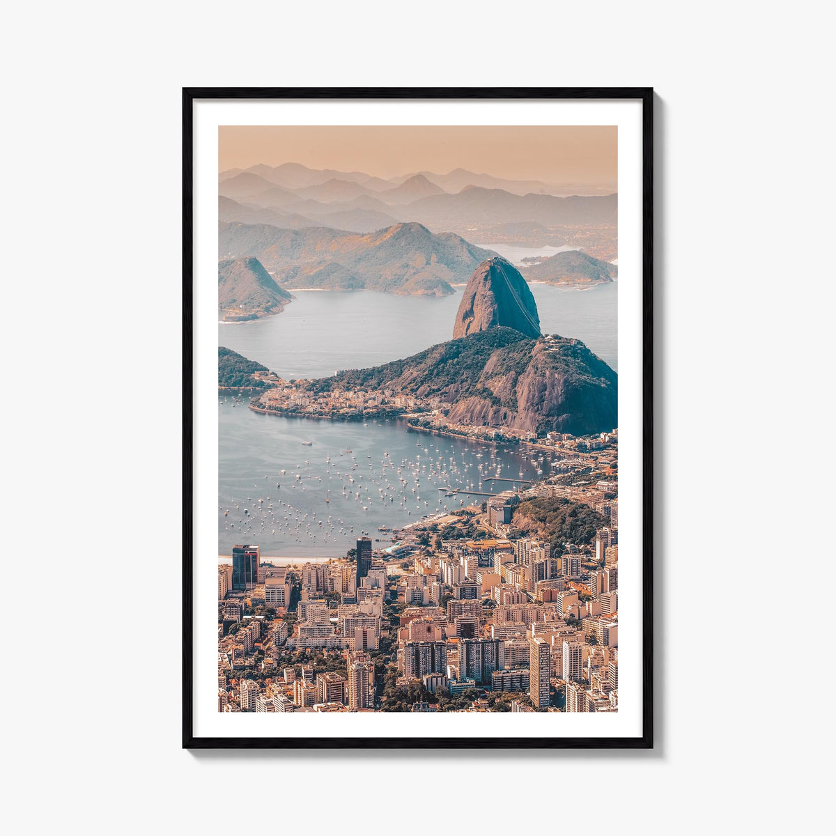 Rio de Janeiro no. 1 colorful photo poster of Brazil – vertical wall art, unframed print shown in interior mockup