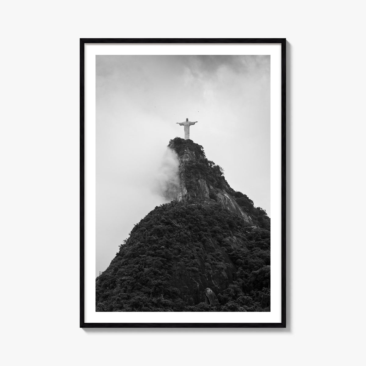 Rio de Janeiro no. 4 black & white photo poster of Brazil – vertical wall art, unframed print shown in interior mockup
