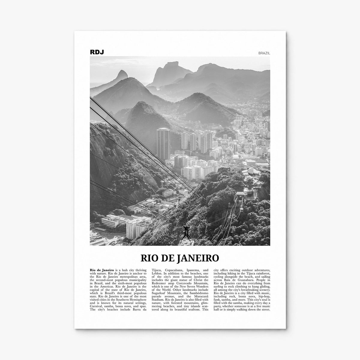 Rio de Janeiro Newspaper No 3 Poster, print only (unframed)