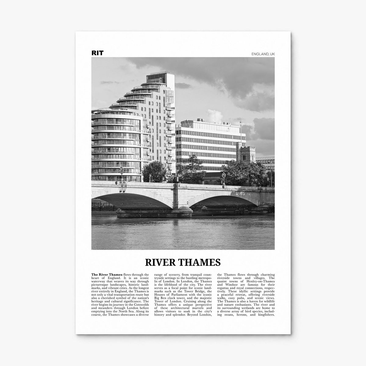 River Thames Newspaper Poster, print only (unframed)