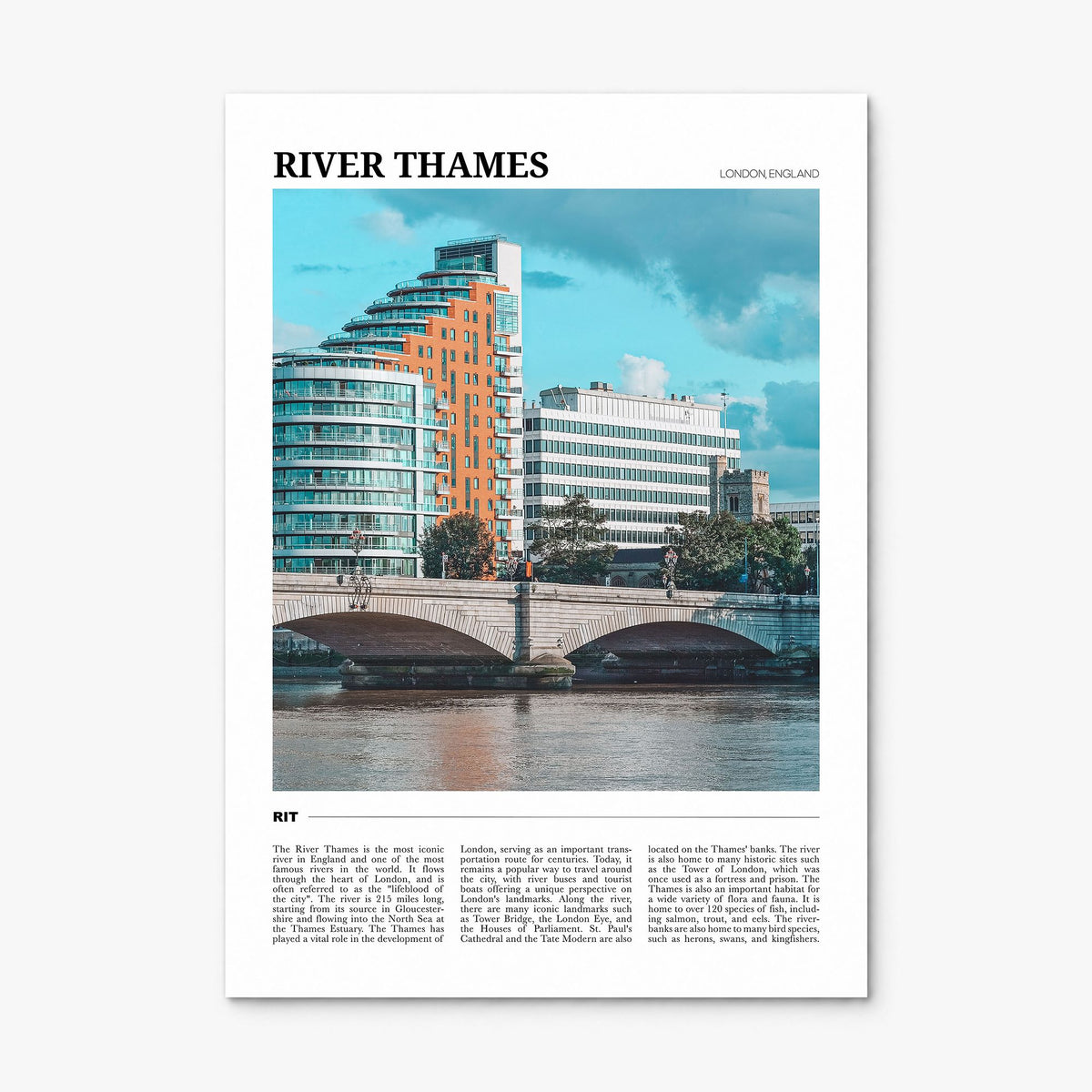 River Thames Travel Poster, print only (unframed)