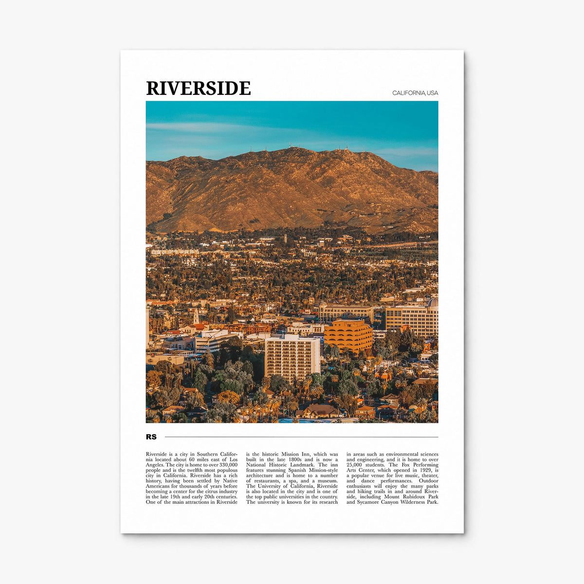 Riverside Travel Poster, print only (unframed)