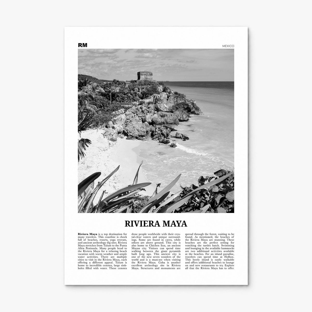 Riviera Maya Newspaper Poster, print only (unframed)