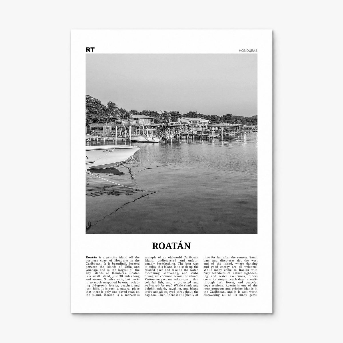 Roatán Newspaper Poster, print only (unframed)