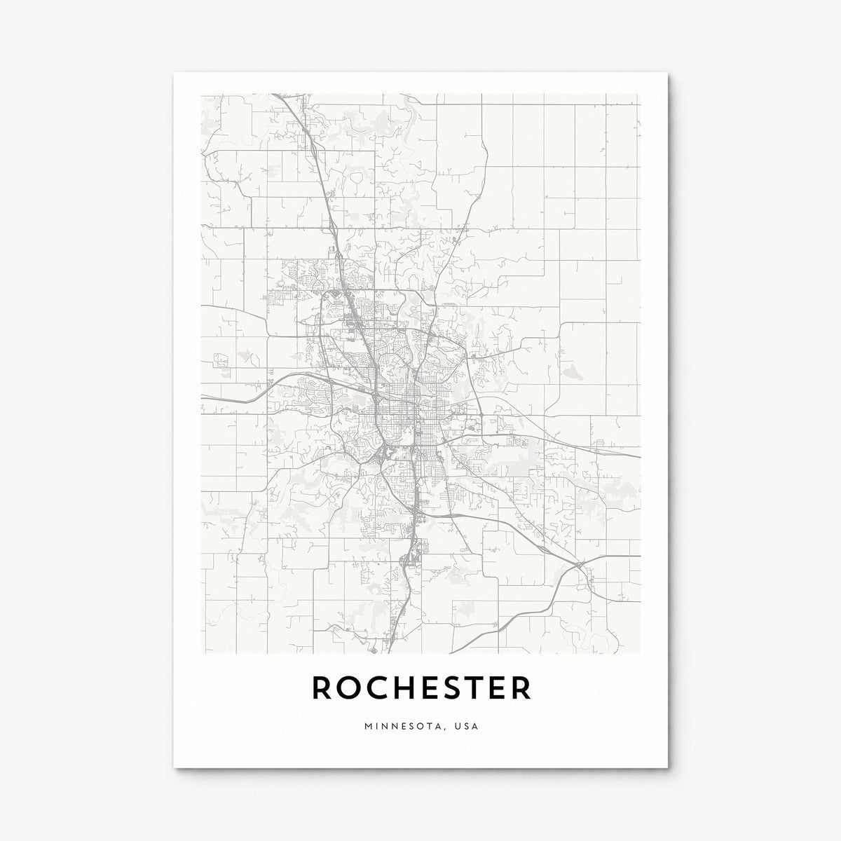 Rochester, Minnesota Map Poster, print only (unframed)