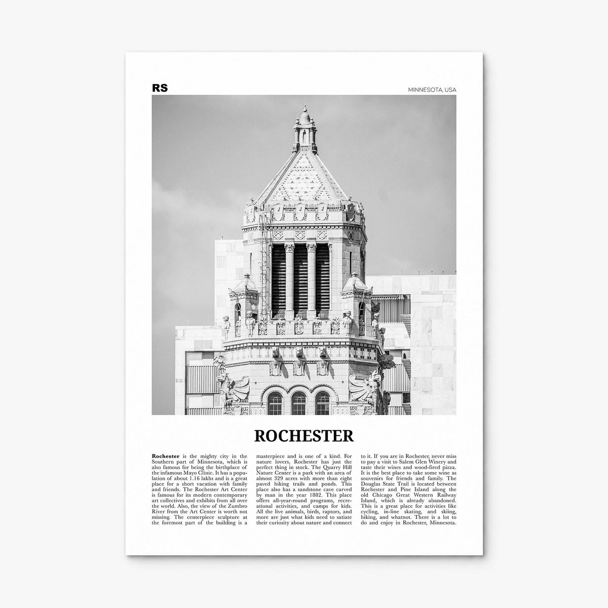 Rochester, Minnesota Newspaper Poster, print only (unframed)