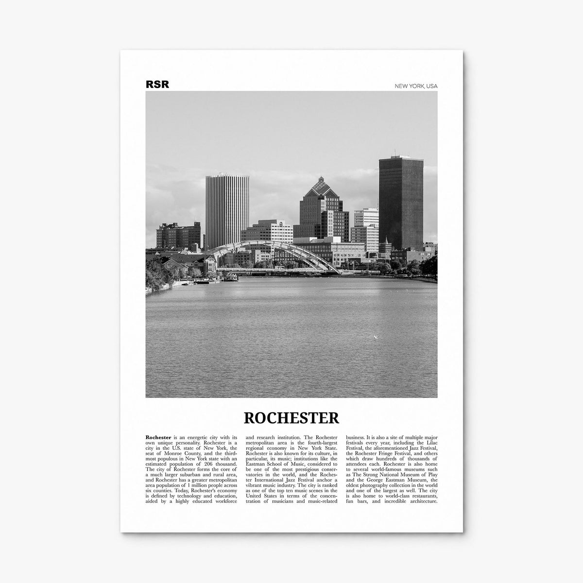 Rochester, New York Newspaper Poster, print only (unframed)