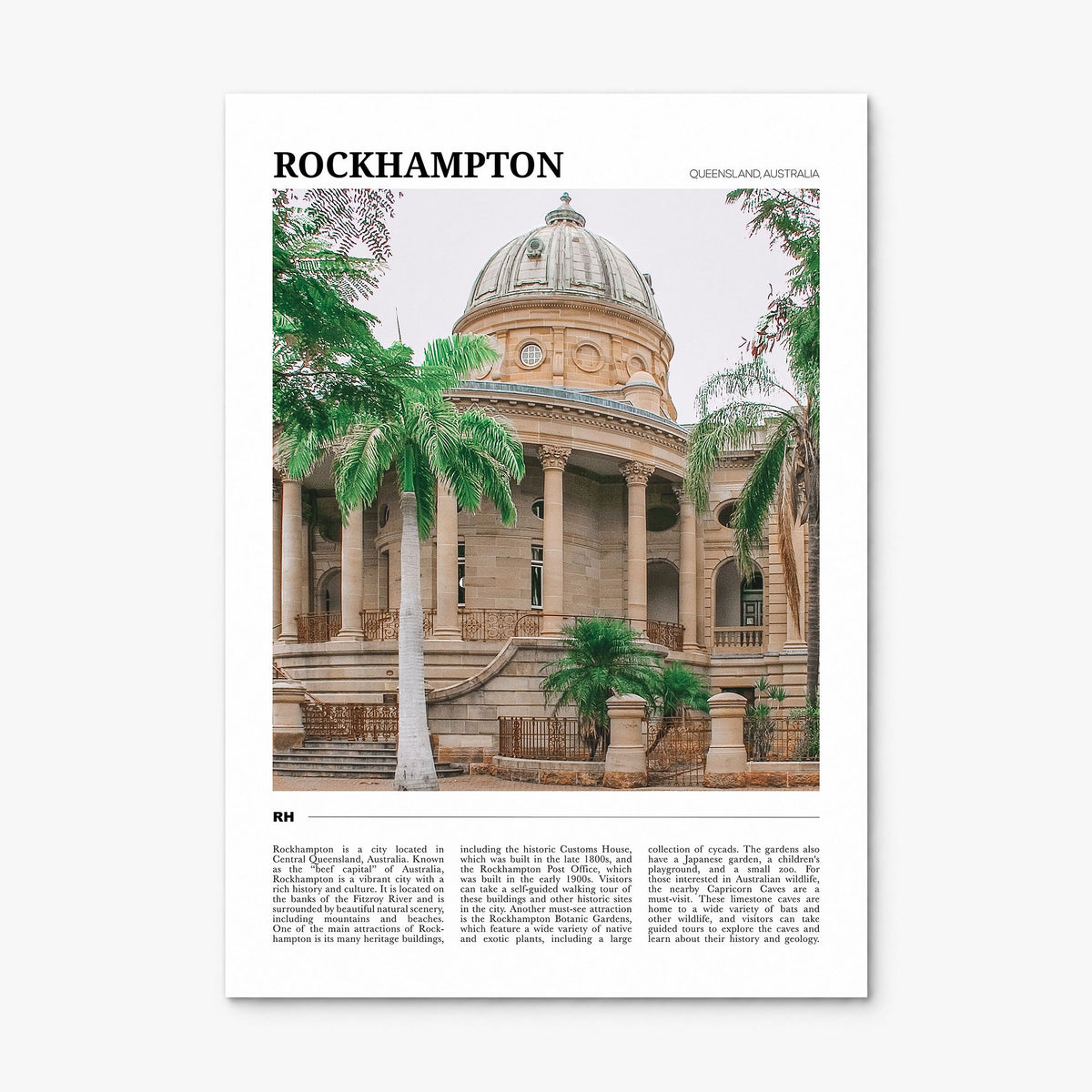 Rockhampton Travel Poster, print only (unframed)