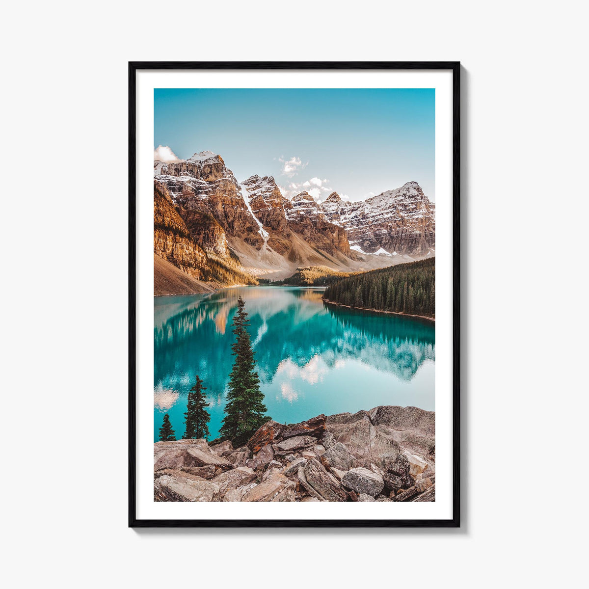 Rocky Mountain National Park colorful photo poster of Colorado, USA – vertical wall art, unframed print shown in interior moc