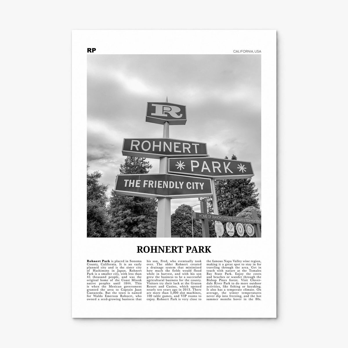 Rohnert Park Newspaper Poster, print only (unframed)