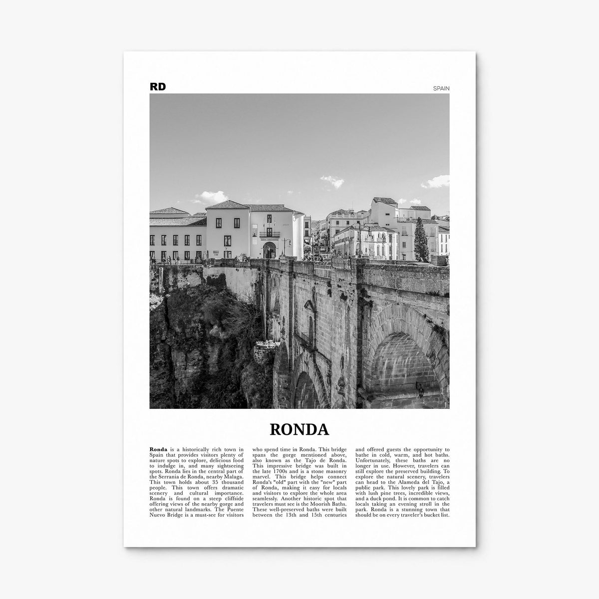 Ronda Newspaper Poster, print only (unframed)