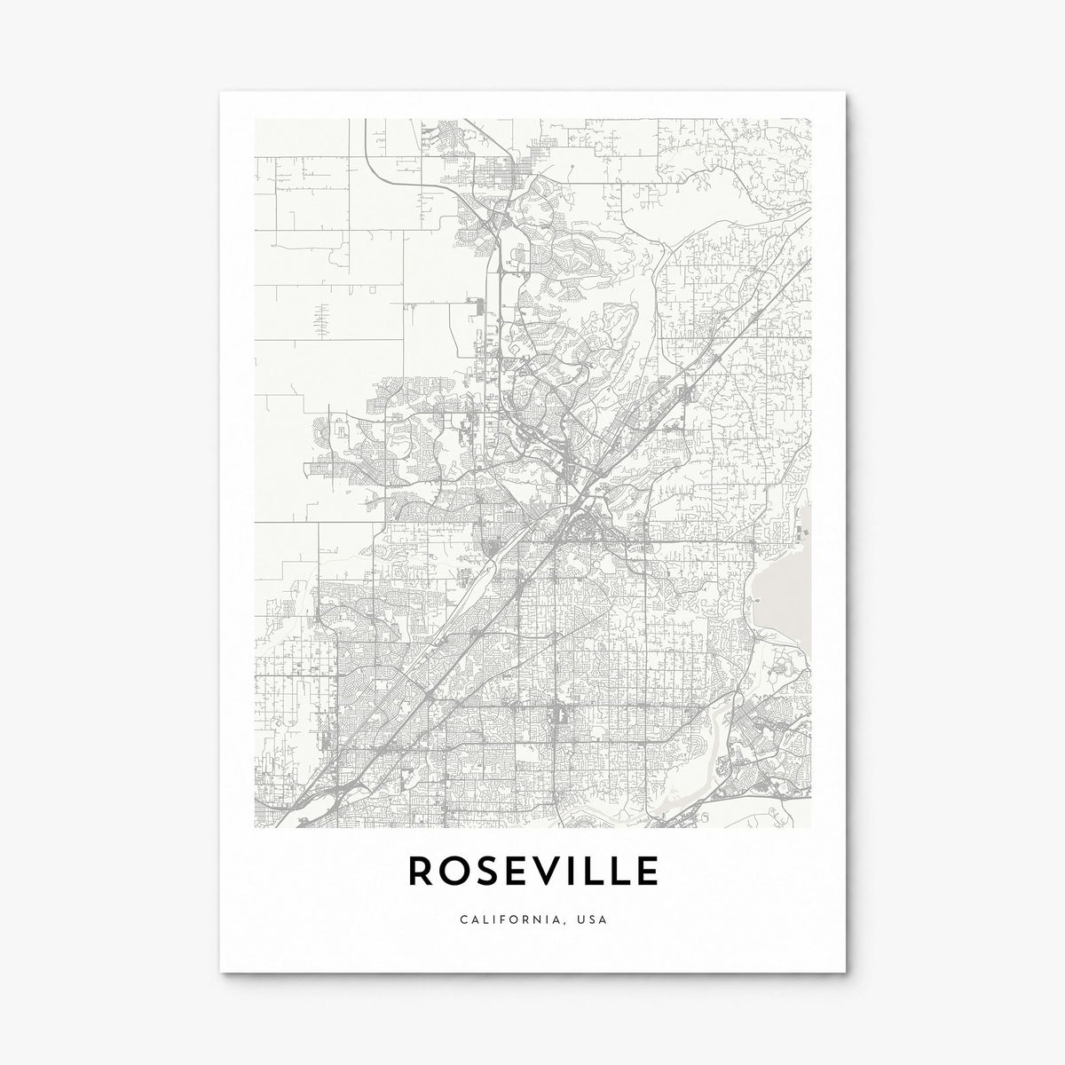 Roseville Map Poster, print only (unframed)
