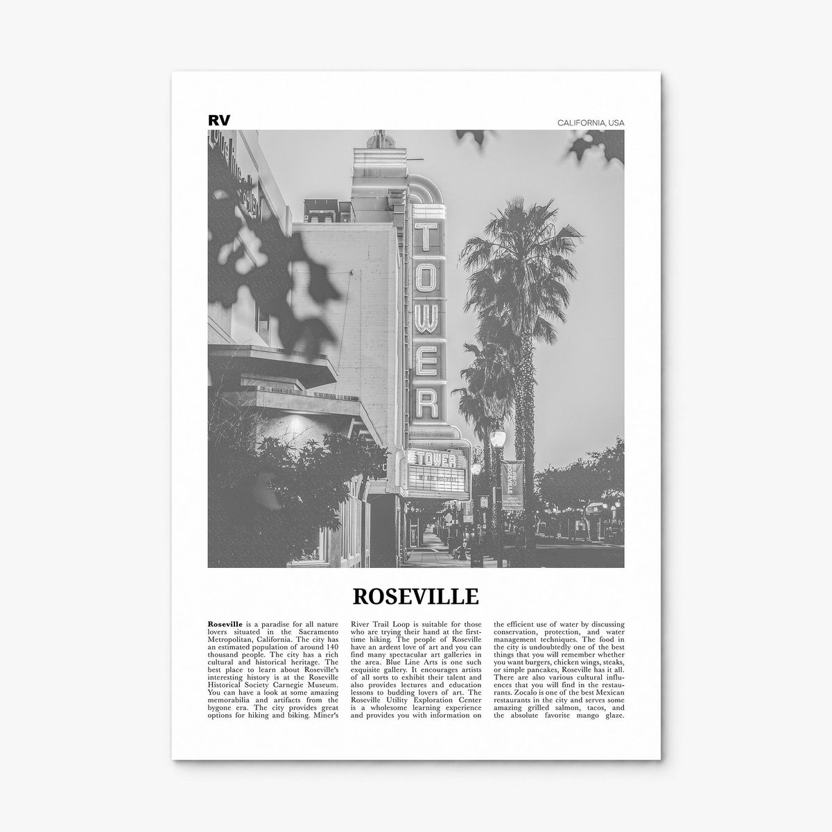 Roseville Newspaper Poster, print only (unframed)