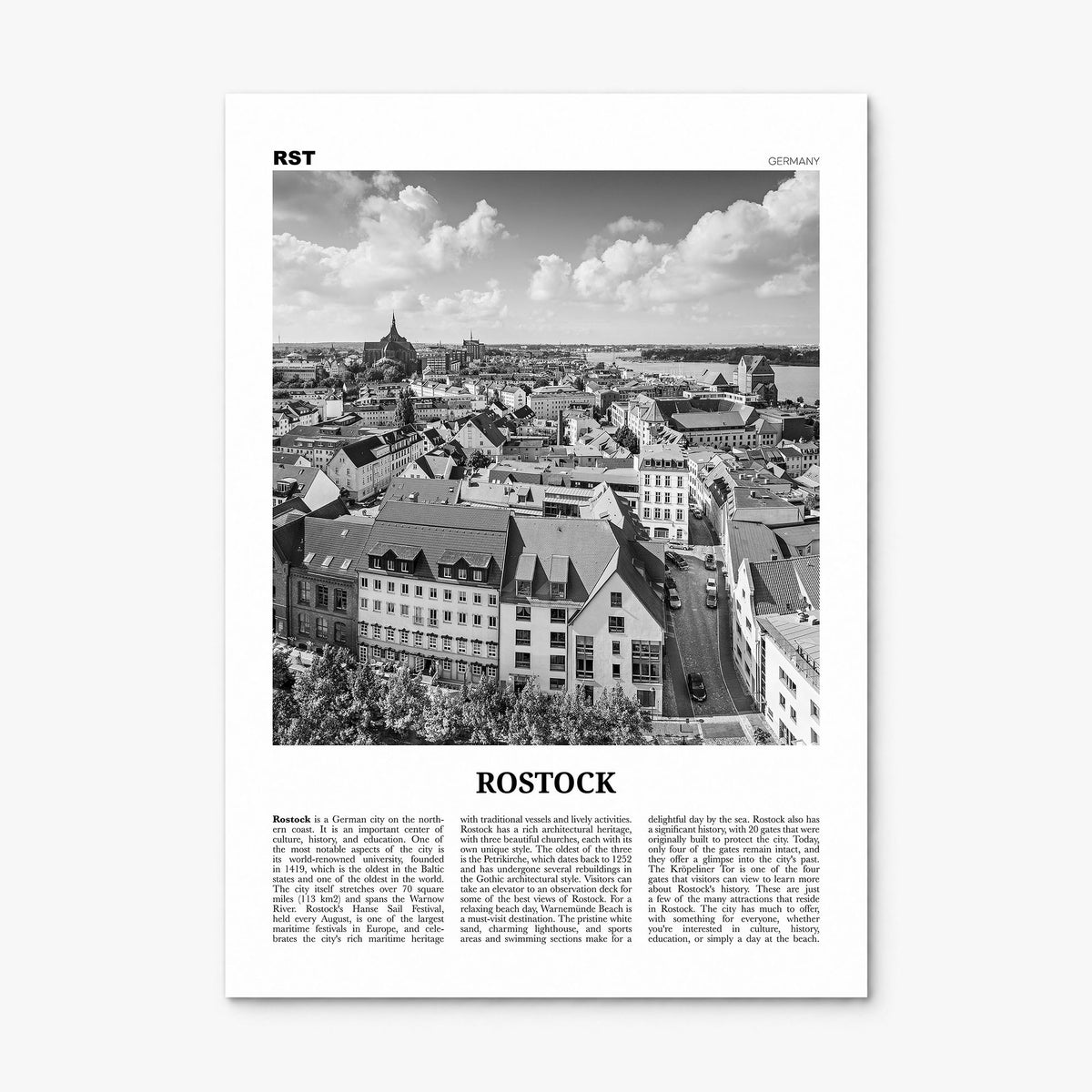 Rostock Newspaper Poster, print only (unframed)