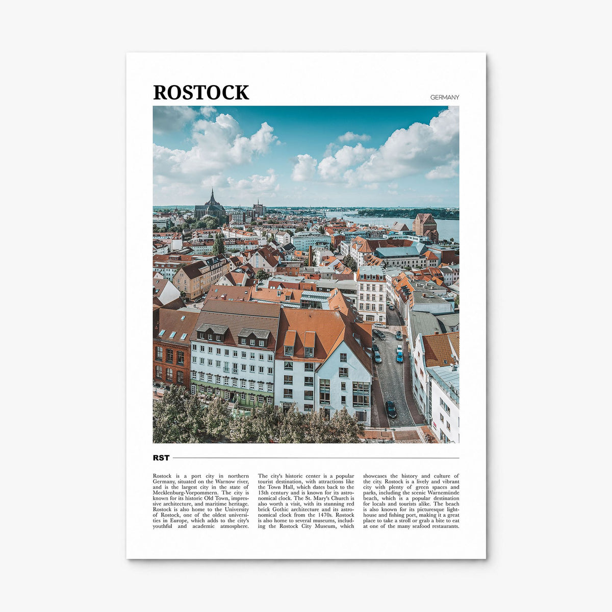 Rostock Travel Poster, print only (unframed)
