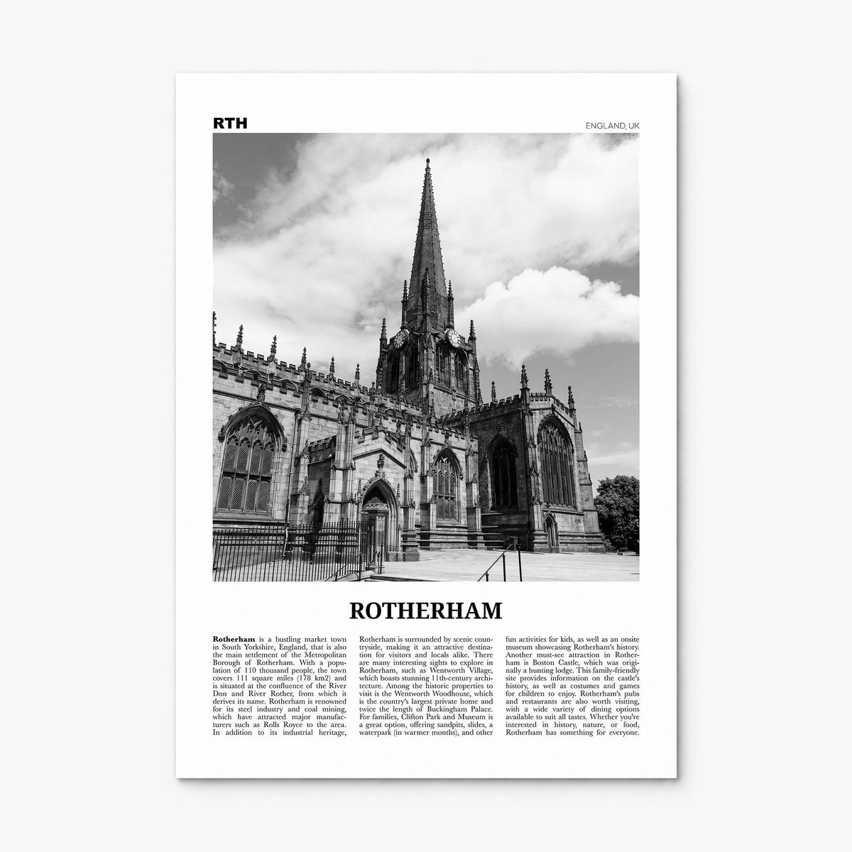 Rotherham Newspaper Poster, print only (unframed)