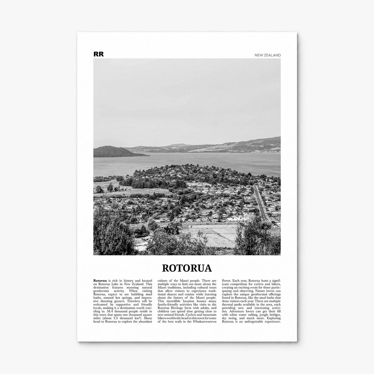 Rotorua Newspaper Poster, print only (unframed)
