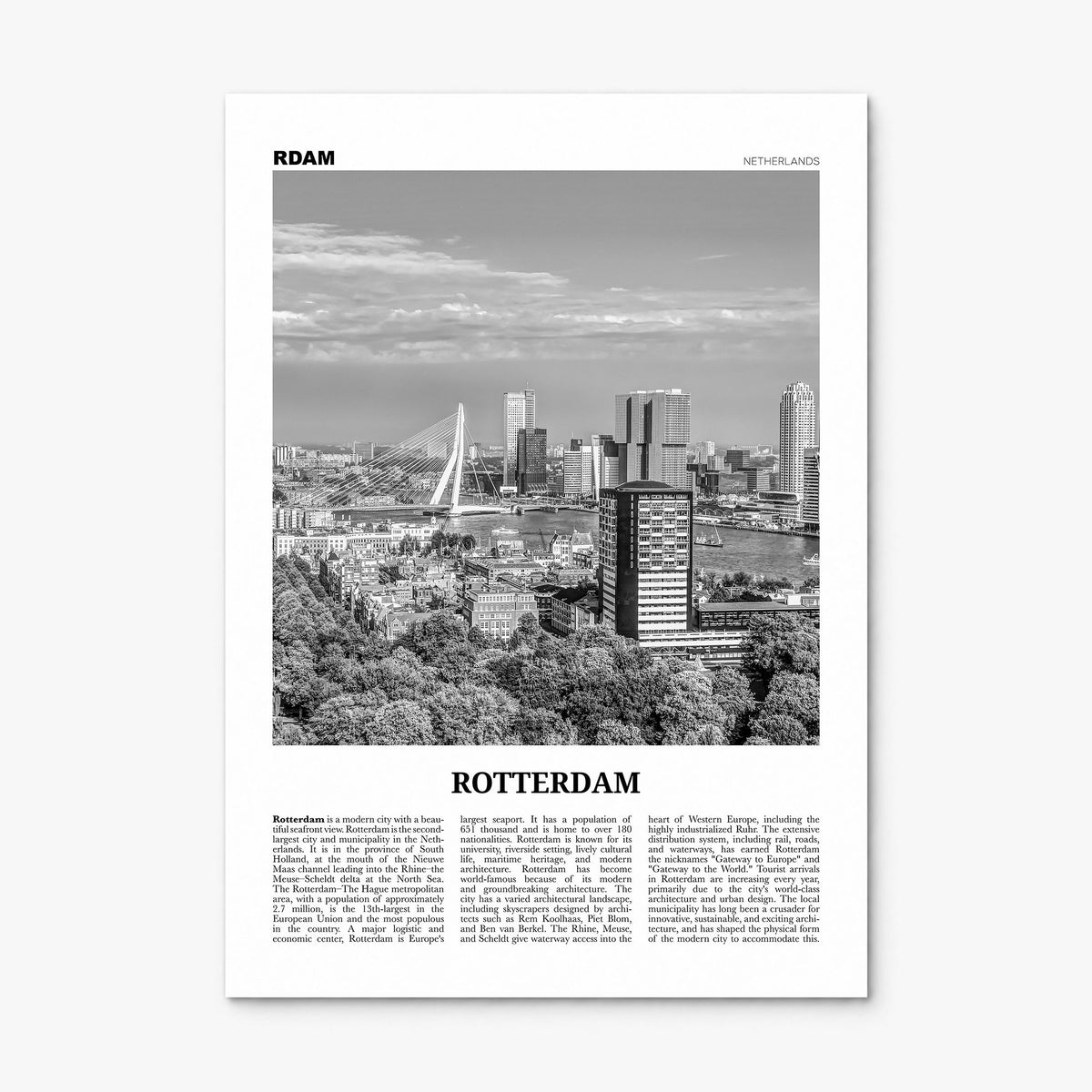Rotterdam Newspaper No 2 Poster, print only (unframed)