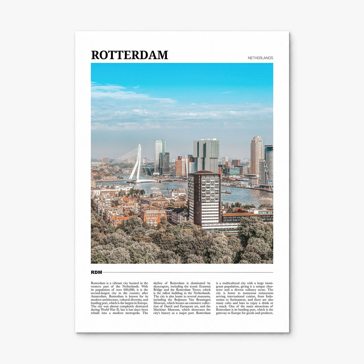 Rotterdam Travel Poster, print only (unframed)