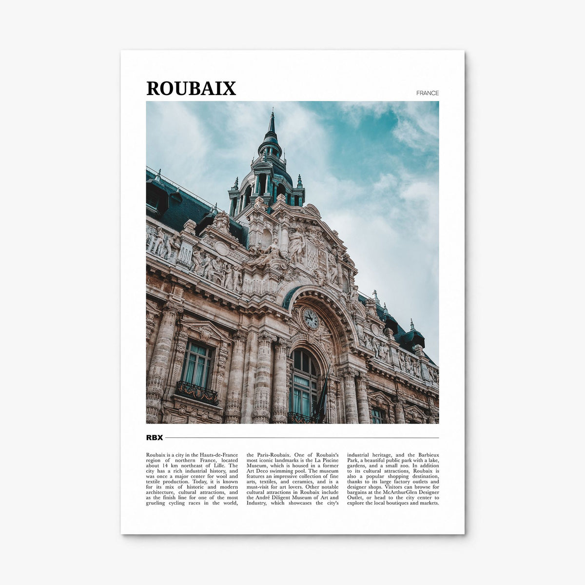 Roubaix Travel Poster, print only (unframed)