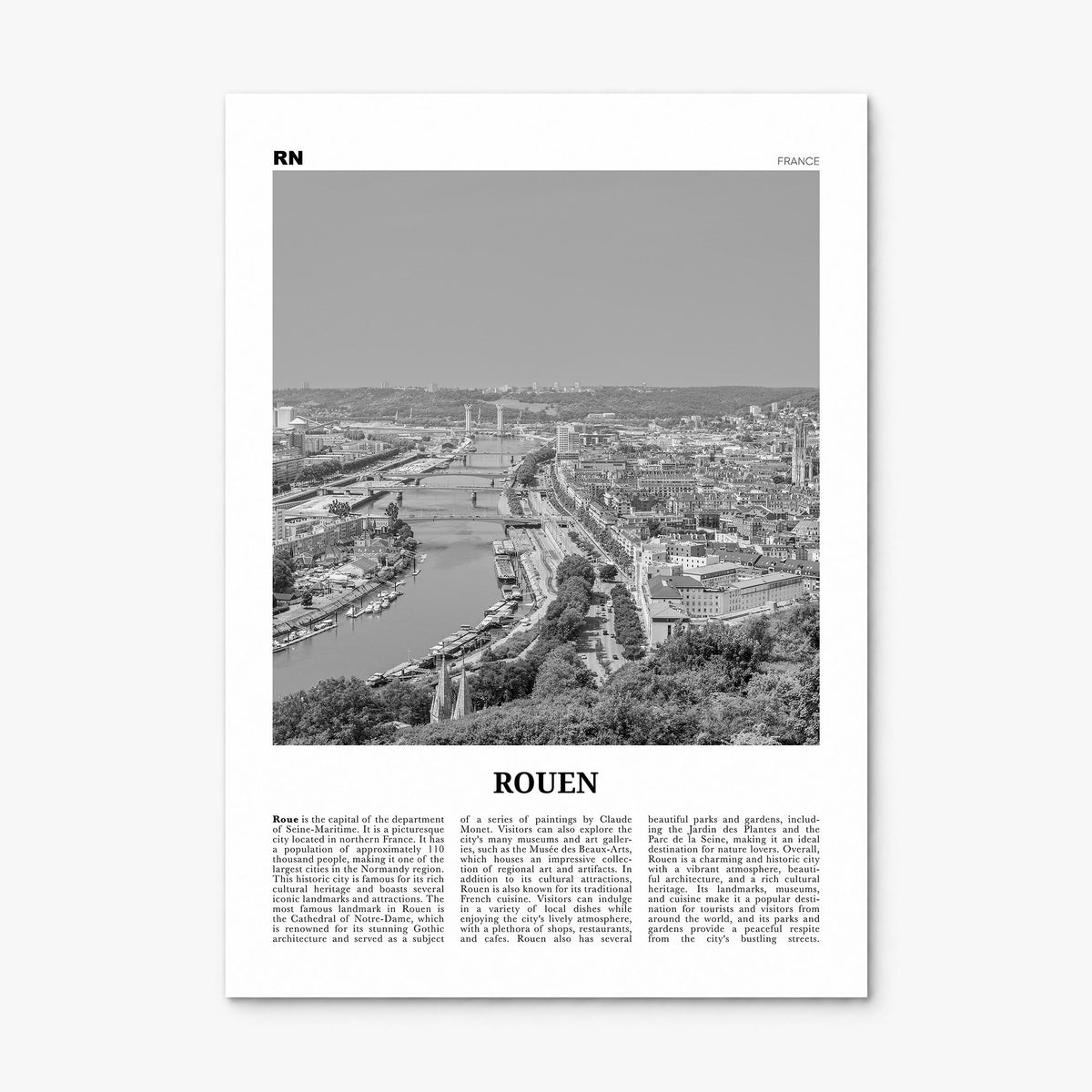 Rouen Newspaper Poster, print only (unframed)