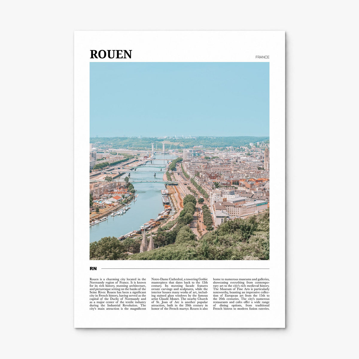 Rouen Travel Poster, print only (unframed)