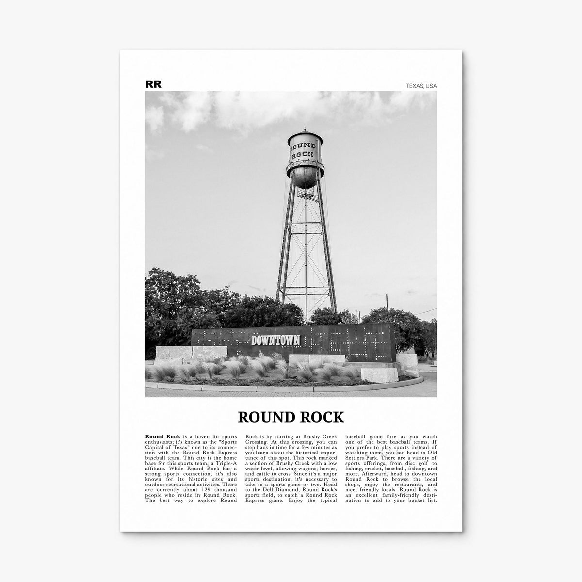 Round Rock Newspaper Poster, print only (unframed)