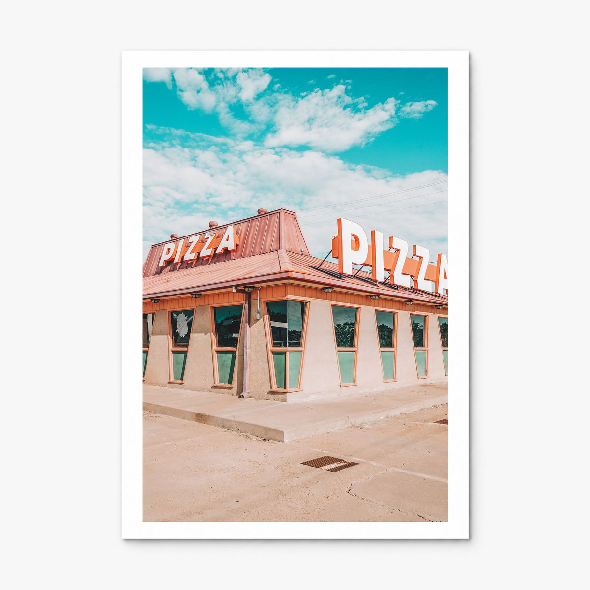 Route 66 Pizza Photo Poster, print only (unframed), white border