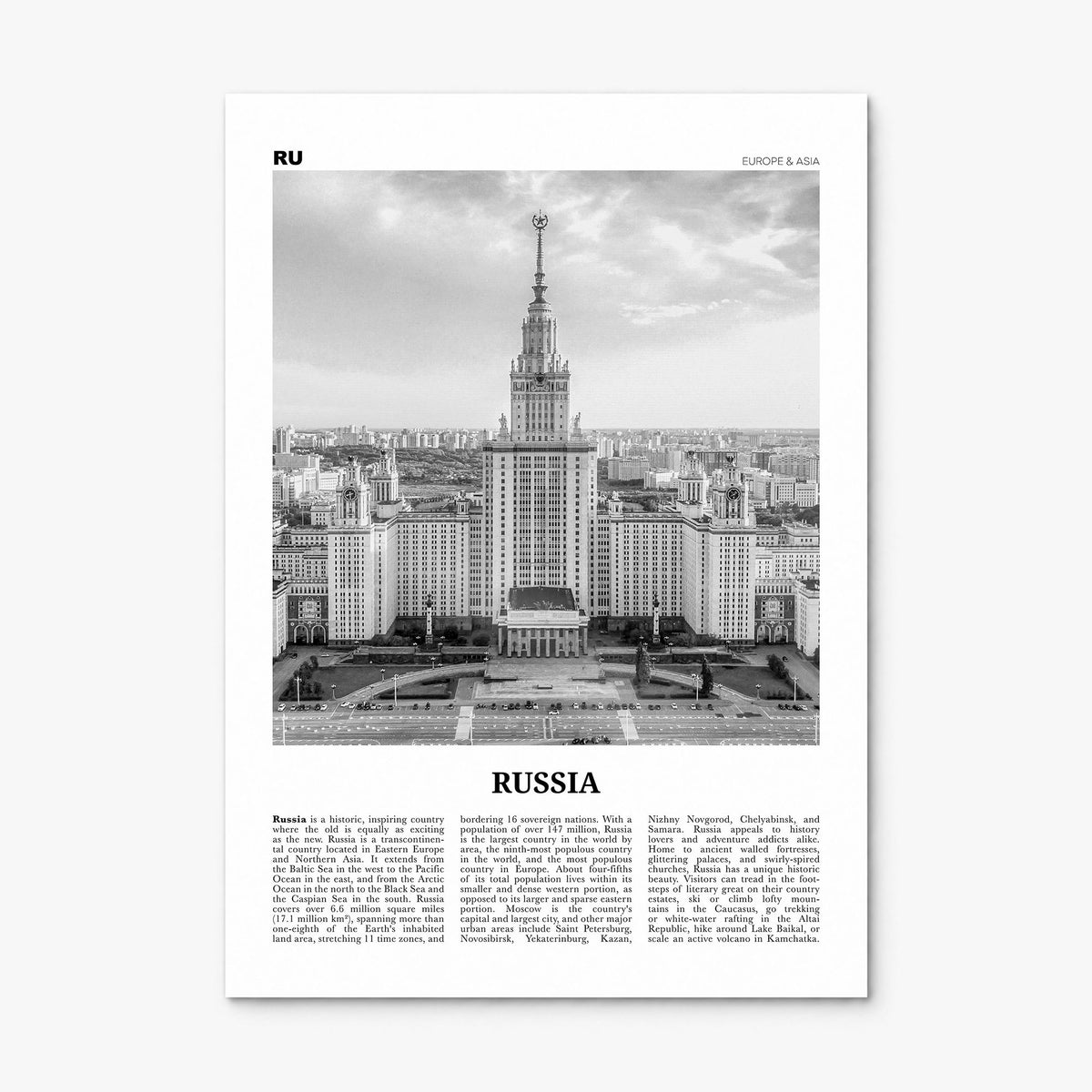 Russia Newspaper Poster, print only (unframed)