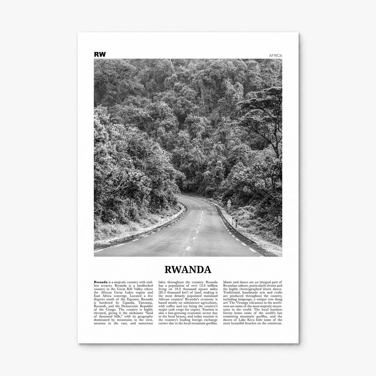 Rwanda Newspaper Poster, print only (unframed)