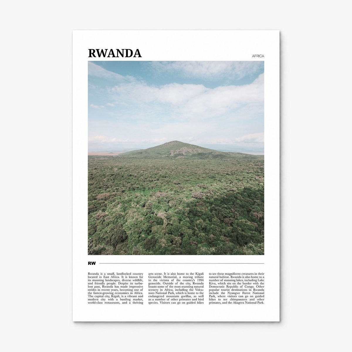 Rwanda Travel Poster, print only (unframed)