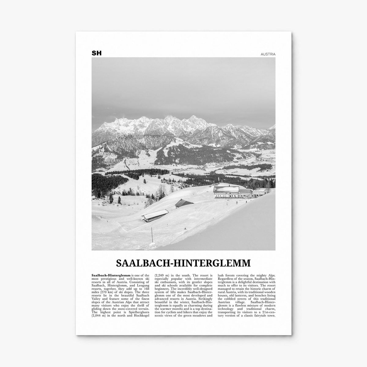 Saalbach-Hinterglemm Newspaper Poster, print only (unframed)