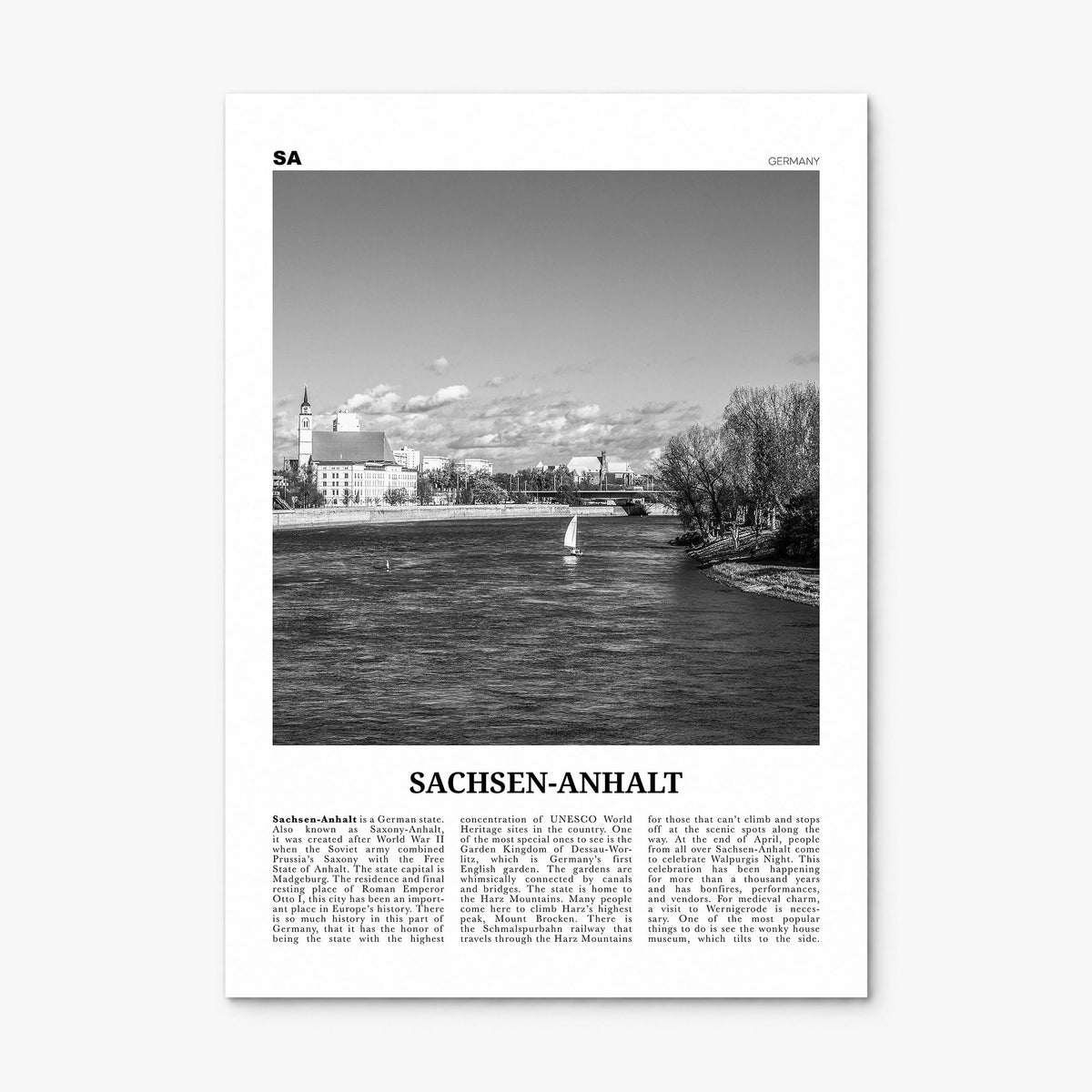 Sachsen-Anhalt Newspaper Poster, print only (unframed)