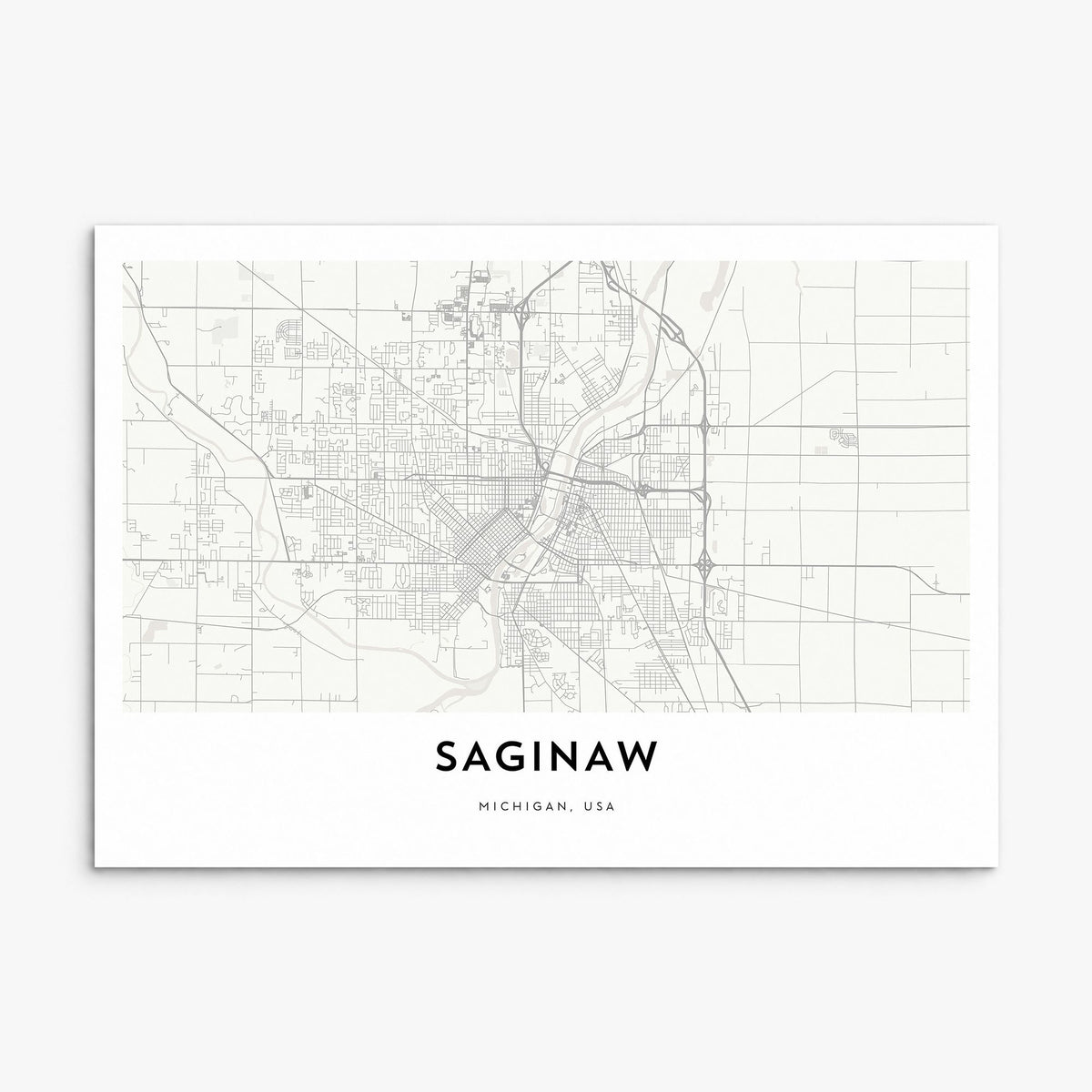 Saginaw Map Poster, print only (unframed)