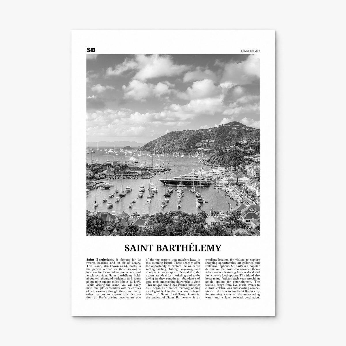 Saint Barthélemy Newspaper Poster, print only (unframed)