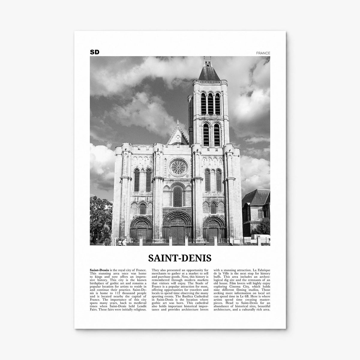 Saint-Denis Newspaper Poster, print only (unframed)