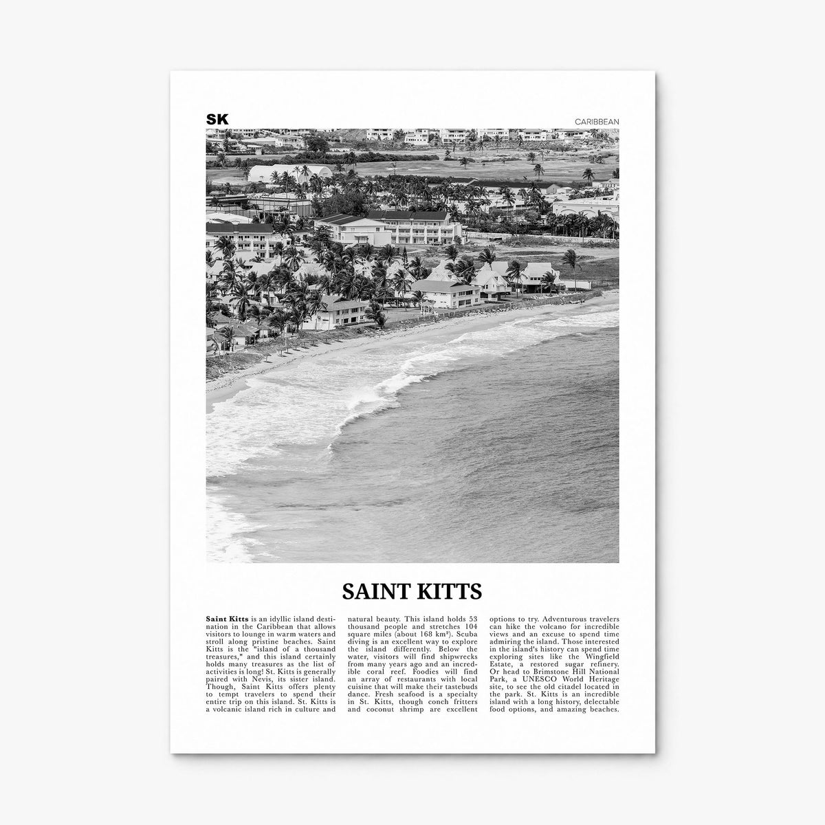 Saint Kitts Newspaper Poster, print only (unframed)