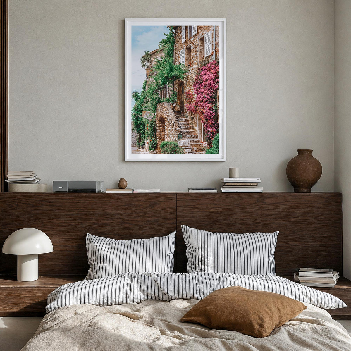 Saint Paul no. 3 colorful photo poster of Minnesota, USA – vertical wall art in white wood frame with white border, hanging o